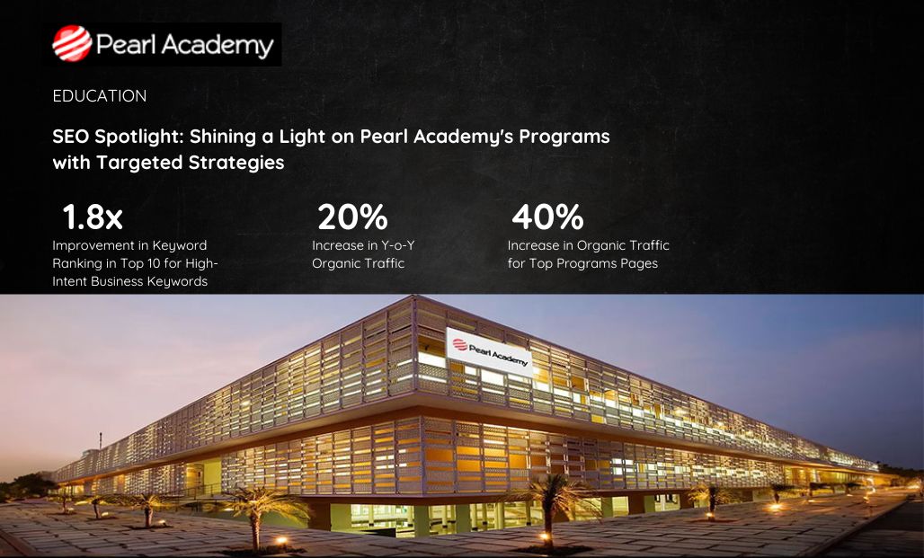 Pearl Academy — targeted SEO strategies increasing organic visibility for top programmes